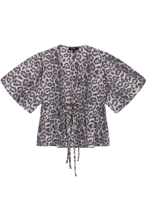 Refined Department puffed shoulder blouse poppy